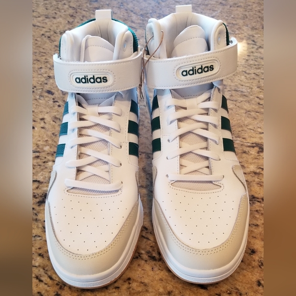ADIDAS MEN'S POSTMOVE MID WHITE GREEN GUM BASKETBALL SHOES 11.5 NEW IN BOX & TAG - Picture 5 of 15